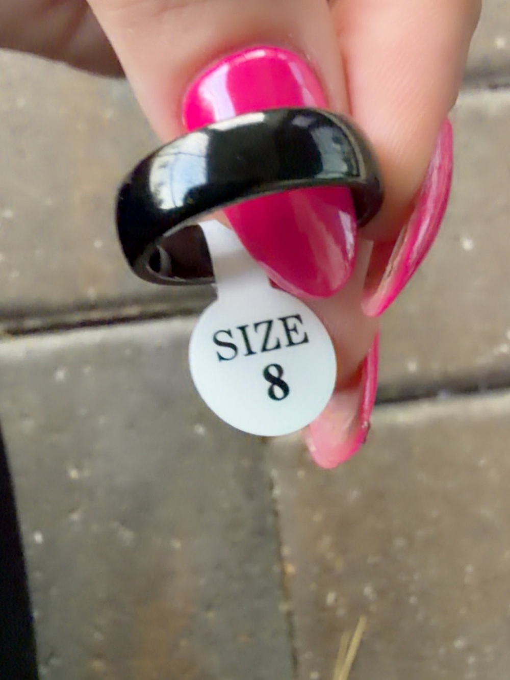 Black Ceramic Women’s Ring - Size 8